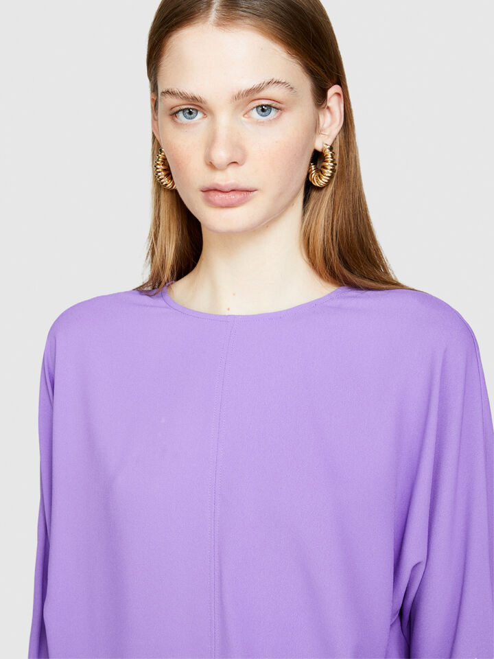 Blouse with crisscross - women's blouses - Lilac | Sisley image number 5